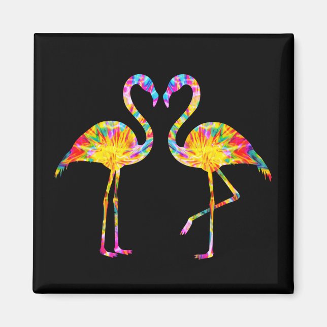 TIE DYE FLAMINGO MAGNET (Front)