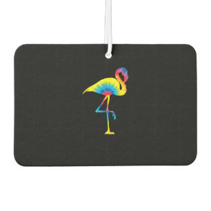 Tie Dye Flamingo Rainbow Print Bird Animal Hippie Car Air Freshener