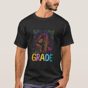 Tie Dye Fourth Grade Typography Teacher First Day T-Shirt