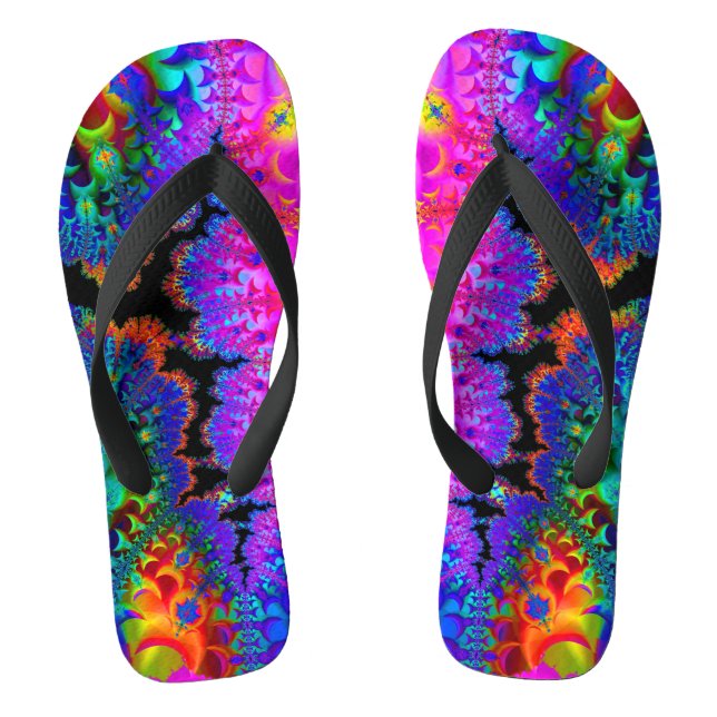Tie Dye Fractal Jandals (Footbed)