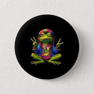 Tie-dye Frog Peace Sign 60s 70s Hipe Men Women 6 Cm Round Badge