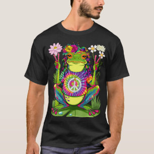 Tie-Dye Frog Peace Sign 60S 70S Hippie Men Women T-Shirt