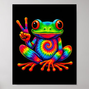 Tie-dye Frog Peace Sign Hippie For Men Women 