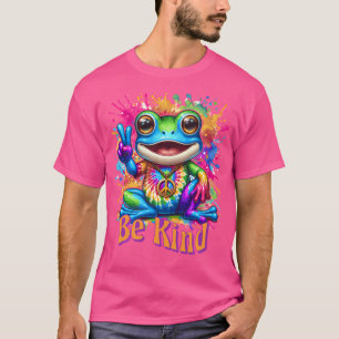 Tie-Dye Frog Peace Sign Hippie T-Shirt