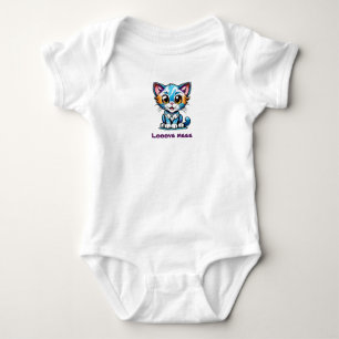 Tie Dye Fun Cartoon Kitty Cat Says Love Me Baby Bodysuit