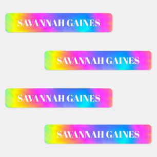 Tie Dye Girls Name Label