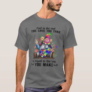 Tie Dye Gnome Peace Playing Gui-Tar Hippie Gnome C T-Shirt