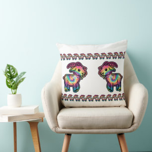 Tie-Dye Goat Cushion