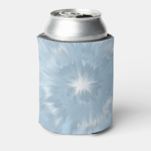 Tie dye grooviest pop can cooler in denim hues