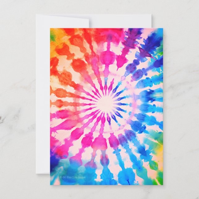 Tie Dye Groovy Hippie Custom Birthday Party Invitation (Front)