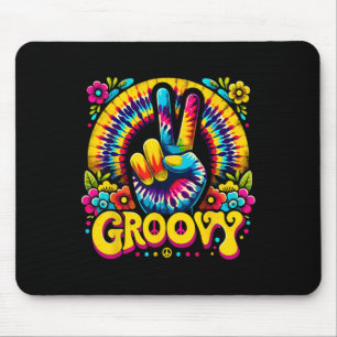 Tie Dye Groovy Peace Sign Hippie Mouse Pad