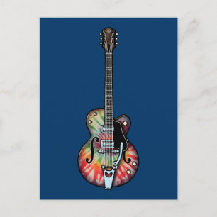 Tie Dye Guitar Postcard