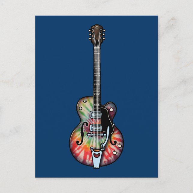 Tie Dye Guitar Postcard (Front)