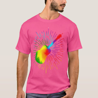 Tie Dye Guitar Retro Music Design Colorful Guitari T-Shirt