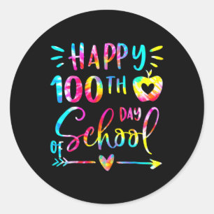 Tie Dye Happy 100th Day Of School Teacher Student  Classic Round Sticker