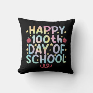 Tie Dye Happy 100th Day Of School Teacher Student Cushion