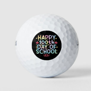 Tie Dye Happy 100th Day Of School Teacher Student  Golf Balls