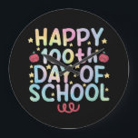 Tie Dye Happy 100th Day Of School Teacher Student  Large Clock<br><div class="desc">Tie Dye Happy 100th Day Of School Teacher Student 100 Days T-Shirt</div>