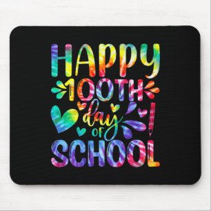 Tie Dye Happy 100th Day Of School Teacher Student  Mouse Pad
