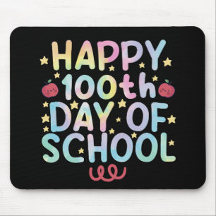 Tie Dye Happy 100th Day Of School Teacher Student  Mouse Pad