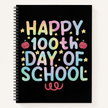Tie Dye Happy 100th Day Of School Teacher Student  Notebook