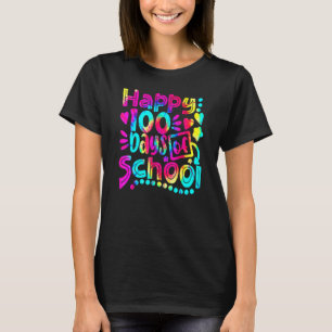 Tie Dye Happy 100th Day Of School Teacher Student  T-Shirt