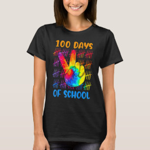 Tie Dye Happy 100th Day Of School Teacher Student T-Shirt
