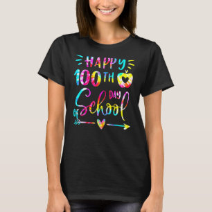 Tie Dye Happy 100th Day Of School Teacher Student  T-Shirt