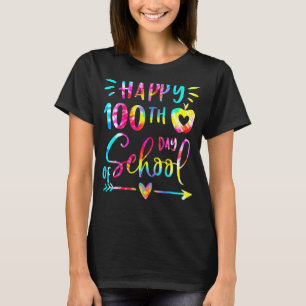 Tie Dye Happy 100th Day Of School Teacher Student T-Shirt