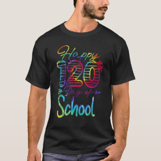 Tie Dye Happy 120th Day Of School Teacher Student  T-Shirt