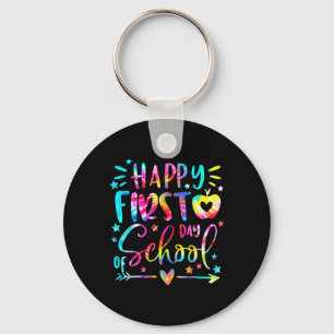 Tie Dye Happy First Day Of Back To School Teacher  Key Ring