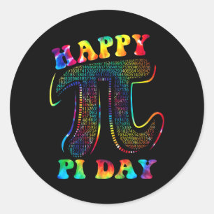 Tie Dye Happy Pi Day 3.14 Math Teacher Kids Men Wo Classic Round Sticker