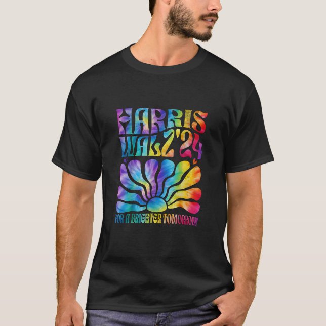 Tie dye Harris Waltz 2024 Election Kamala T-shirt (Front)