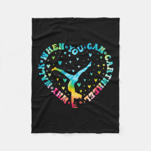 Tie-dye Heart Cartwheel Gymnastics Cheerleader Gym Fleece Blanket