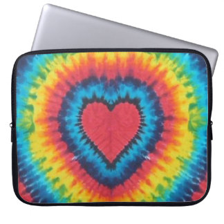 Tie dye heart laptop sleeve