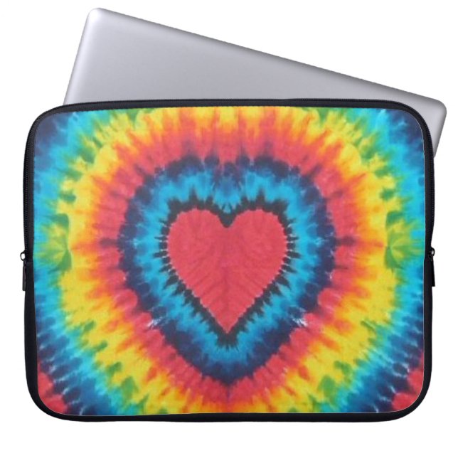 Tie dye heart laptop sleeve (Front)