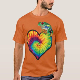 Tie-Dye Heart Love Tree Frog Cute Funny Colorful T T-Shirt