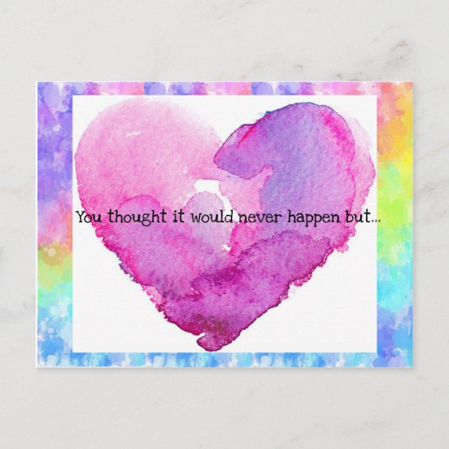 Tie-Dye Heart Wedding Invitation (Front)