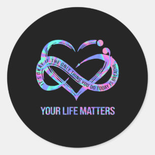Tie Dye Heart Your Life S Suicide Prevention Aware Classic Round Sticker