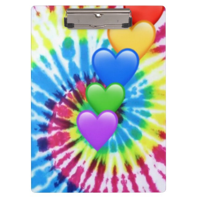 Tie Dye Hearts Clipboard (Front)