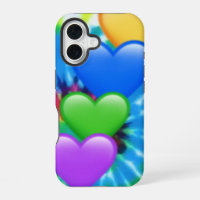 Tie Dye Hearts iPhone 16 Case