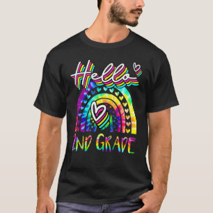 Tie Dye Hello 2nd Grade Rainbow Teacher First Day  T-Shirt