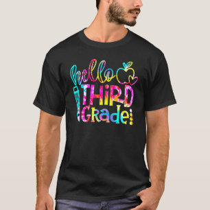 Tie Dye Hello 3rd Grade Teacher Student Back To Sc T-Shirt
