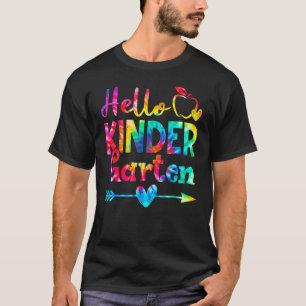 Tie Dye Hello Kindergarten  Back To School Teacher T-Shirt