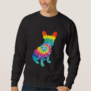 Tie Dye Hippie French Bulldog Gift For Dog Lover Sweatshirt