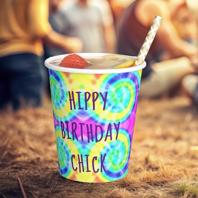 Tie Dye Hippy Birthday Party Paper Cups (Paper cup for your hippy trippy birthday party)