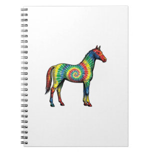 Tie Dye Horse Vintage Engraving Vector Art Notebook