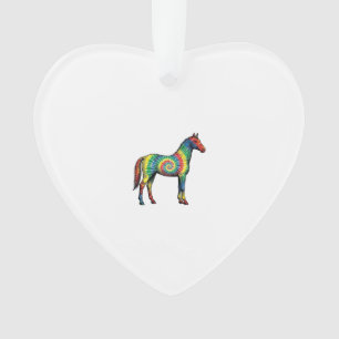 Tie Dye Horse Vintage Engraving Vector Art Ornament