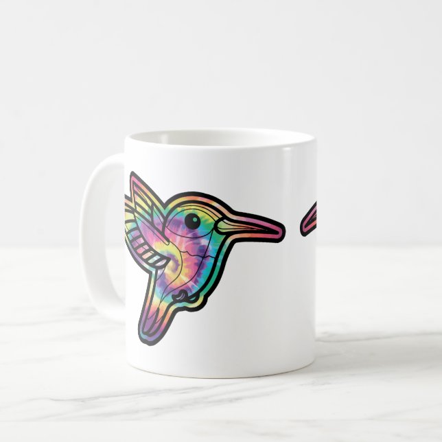 Tie Dye Hummingbird Coffee Mug (Front Left)
