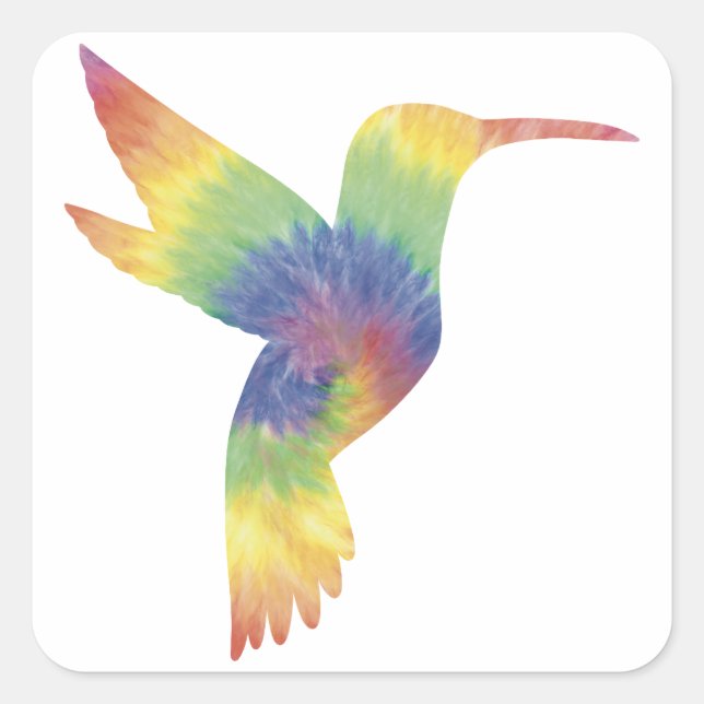 Tie Dye Hummingbird Sticker (Front)